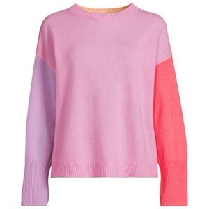 NWT Crush Cashmere | Colorblock Cashmere Crewneck Sweater